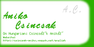 aniko csincsak business card